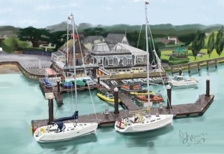 Digital Painting of the Royal Lymington Yacht Club
