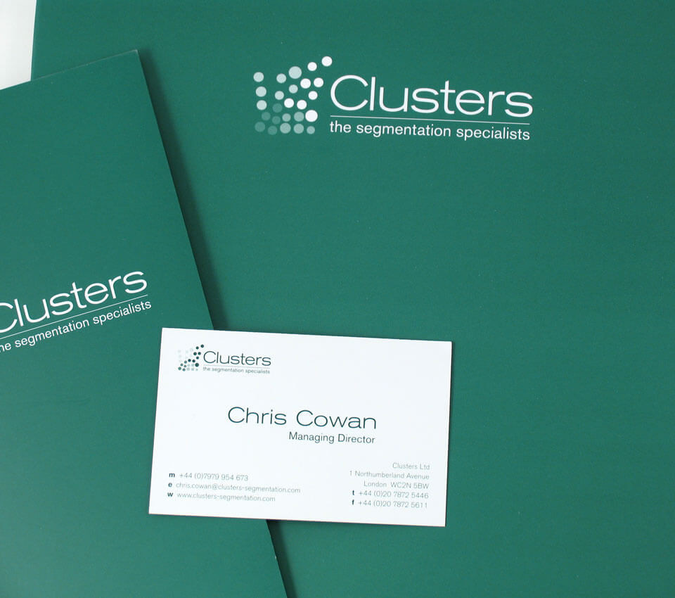 Clusters Folder and business card design