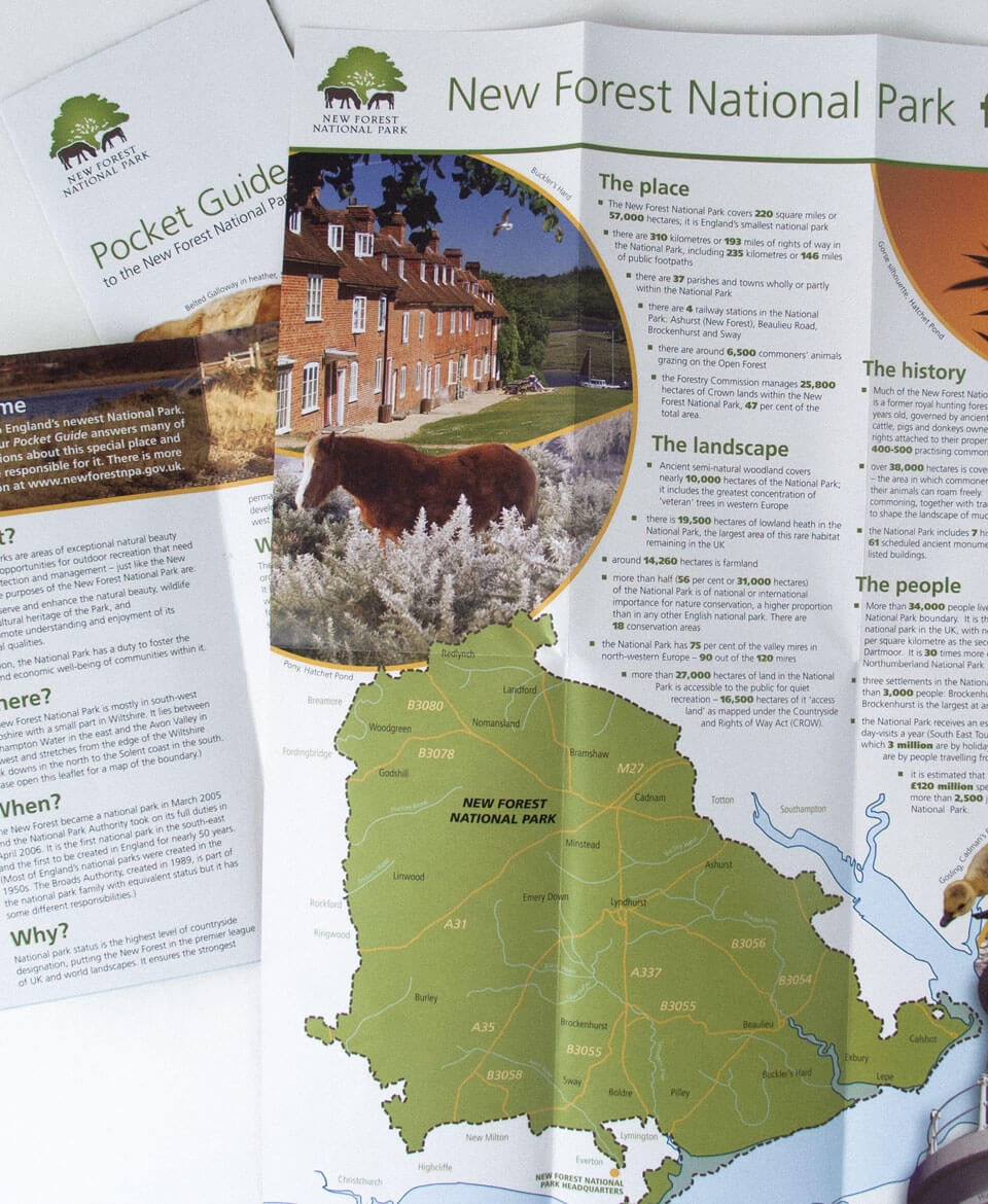 New Forest National Park Pocket Guide opened out