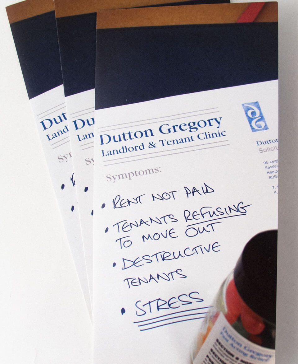Dutton Gregory Solicitors leaflet design & production
