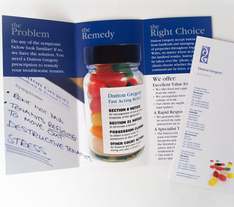 Dutton Gregory Solicitors leaflet design & production