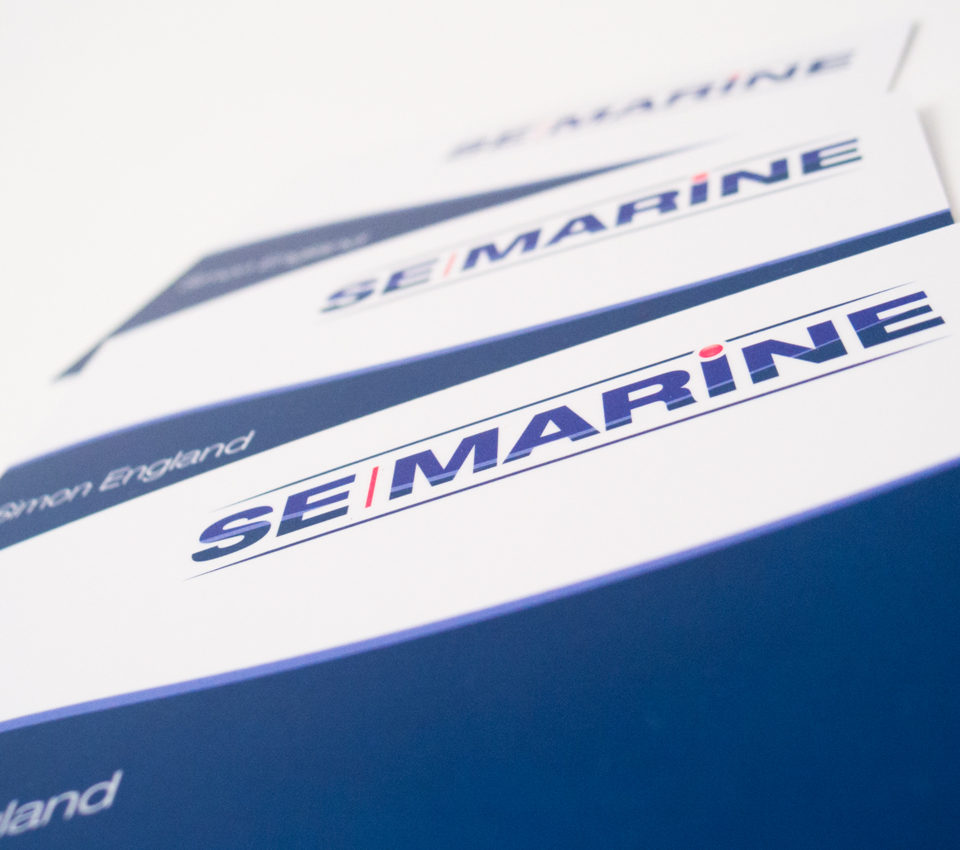 SE Marine logo and stationery design