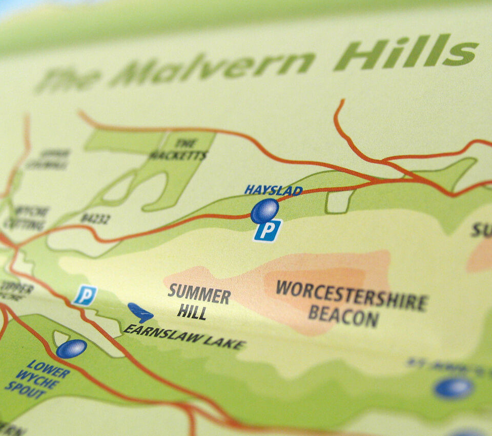The Malvern Hills map illustration