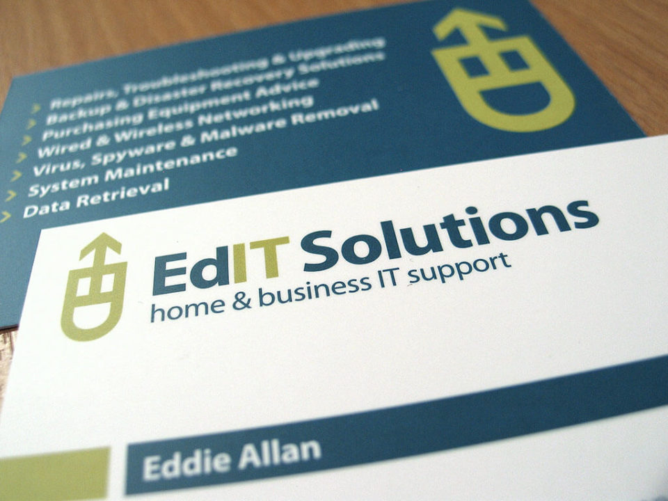 EdIT Solutions logo and business card design