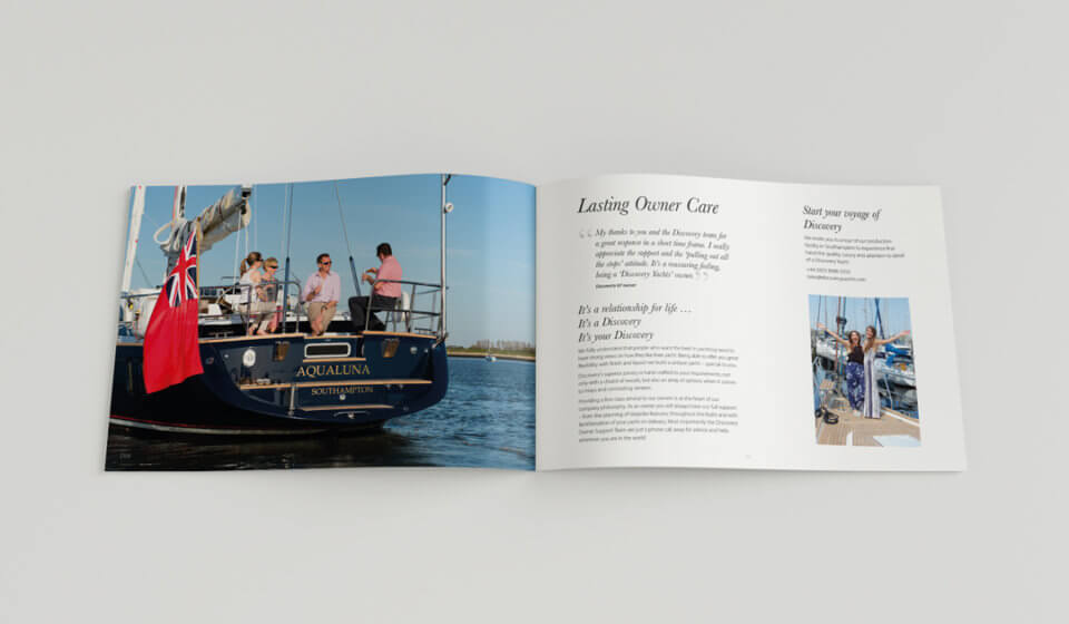 Discovery Yachts brochure spread