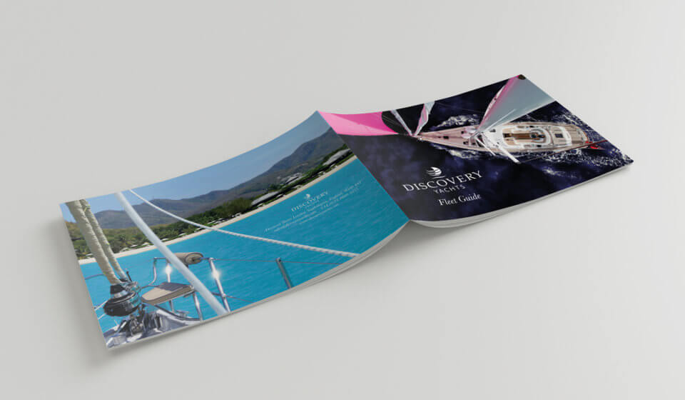 Discovery Yachts fleet brochure design outer covers