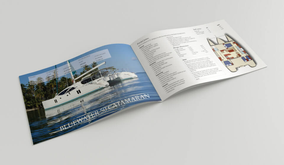 Discovery Yachts fleet brochure spread