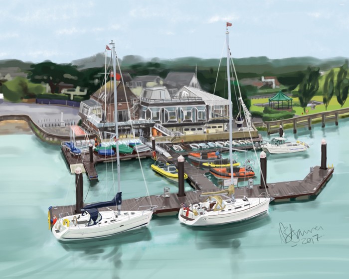 Digital Painting - Royal Lymington Yacht Club, 2017