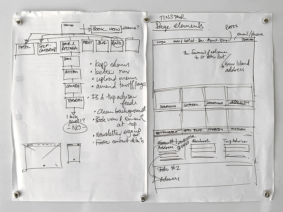 La Collinette Hotel Website Concept Sketches