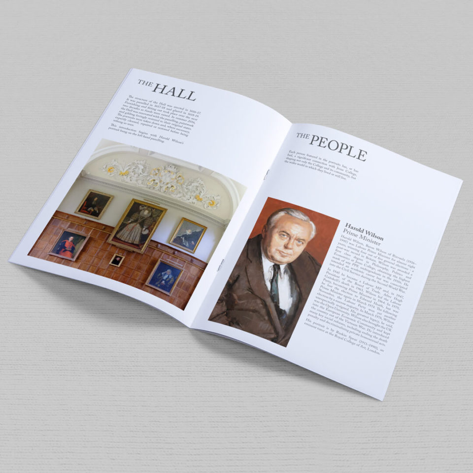 Jesus College - Portraits of a College leaflet design