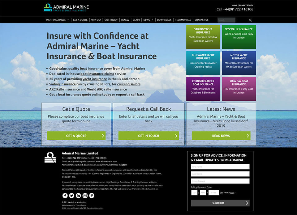 Adrmial Yacht Insurance - Hayes Parsons Branding