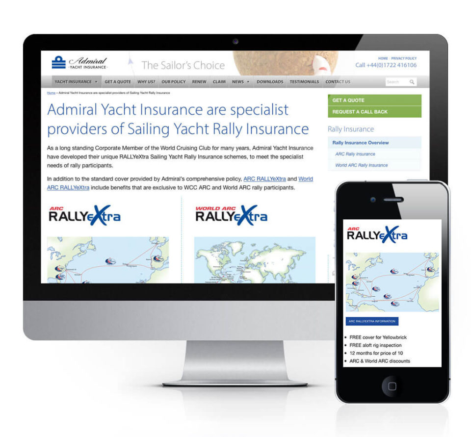 Adrmial Yacht Insurance ARC Rally Web Page