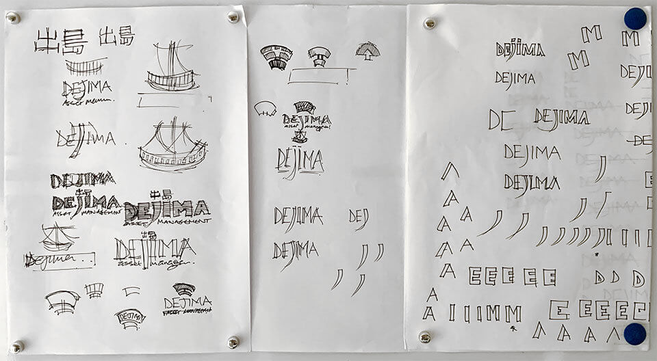 Dejima Asset Management logo sketches