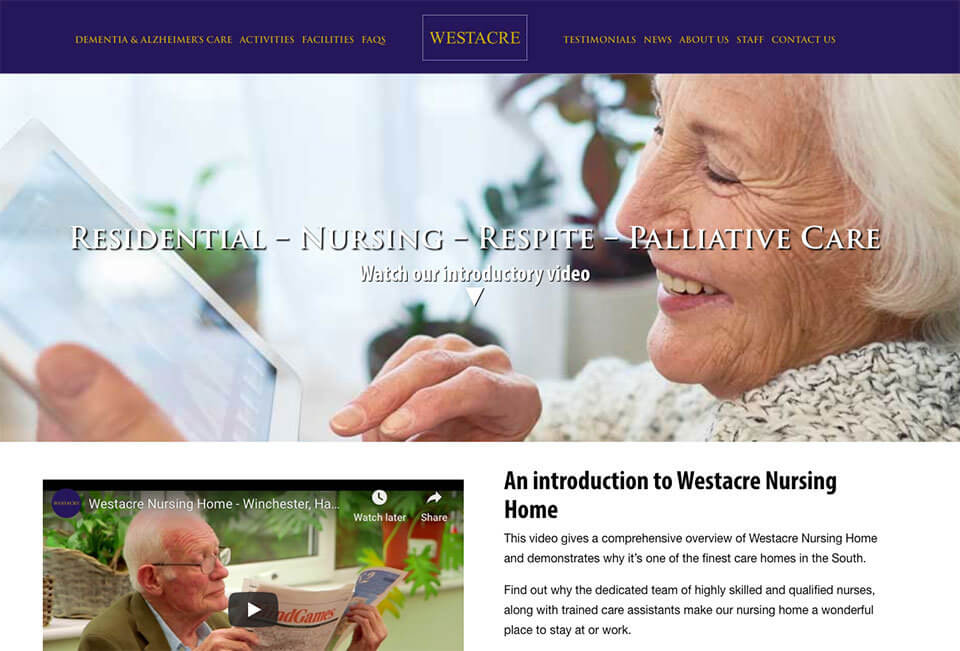 Westacre Nursing Home website home page