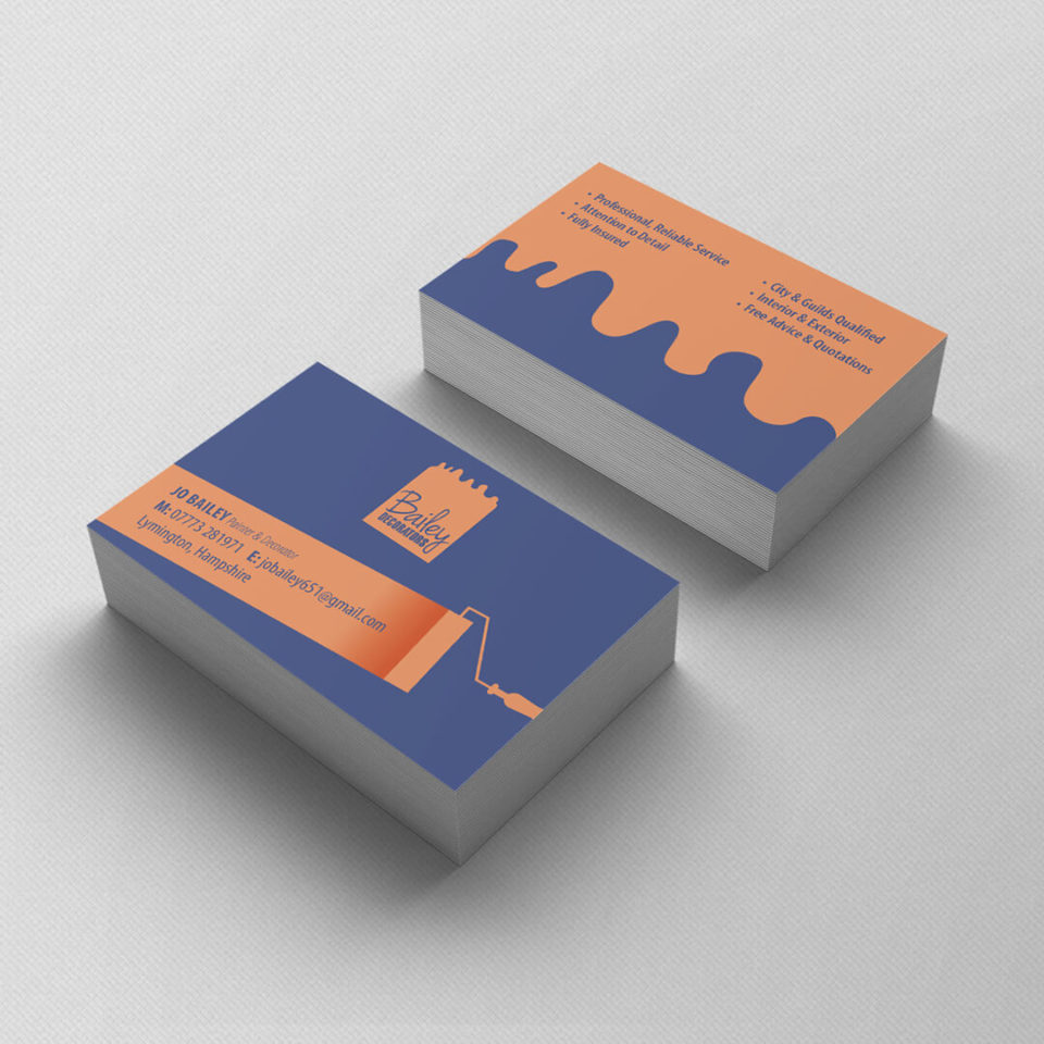 Bailey Decorators business card design