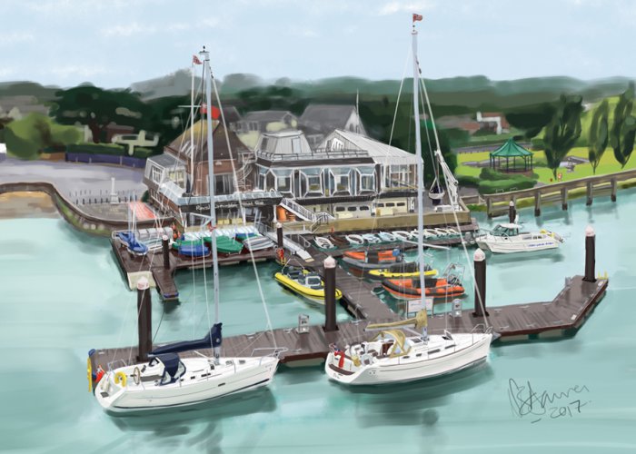 Digital Painting - Royal Lymington Yacht Club, 2017