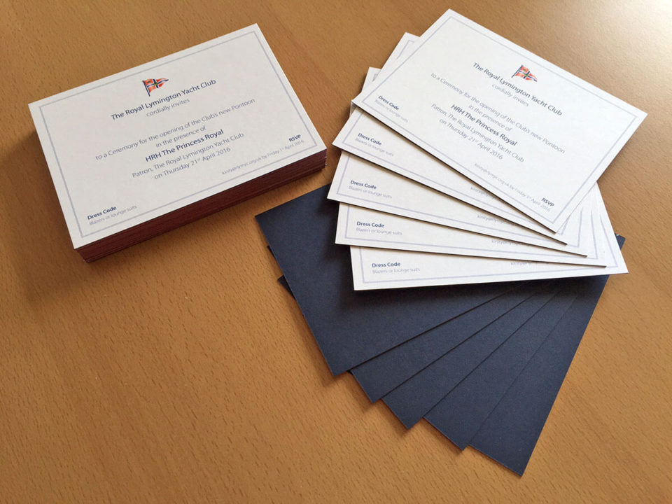 The Royal Lymington Yacht Club Pontoon Opening Invitations