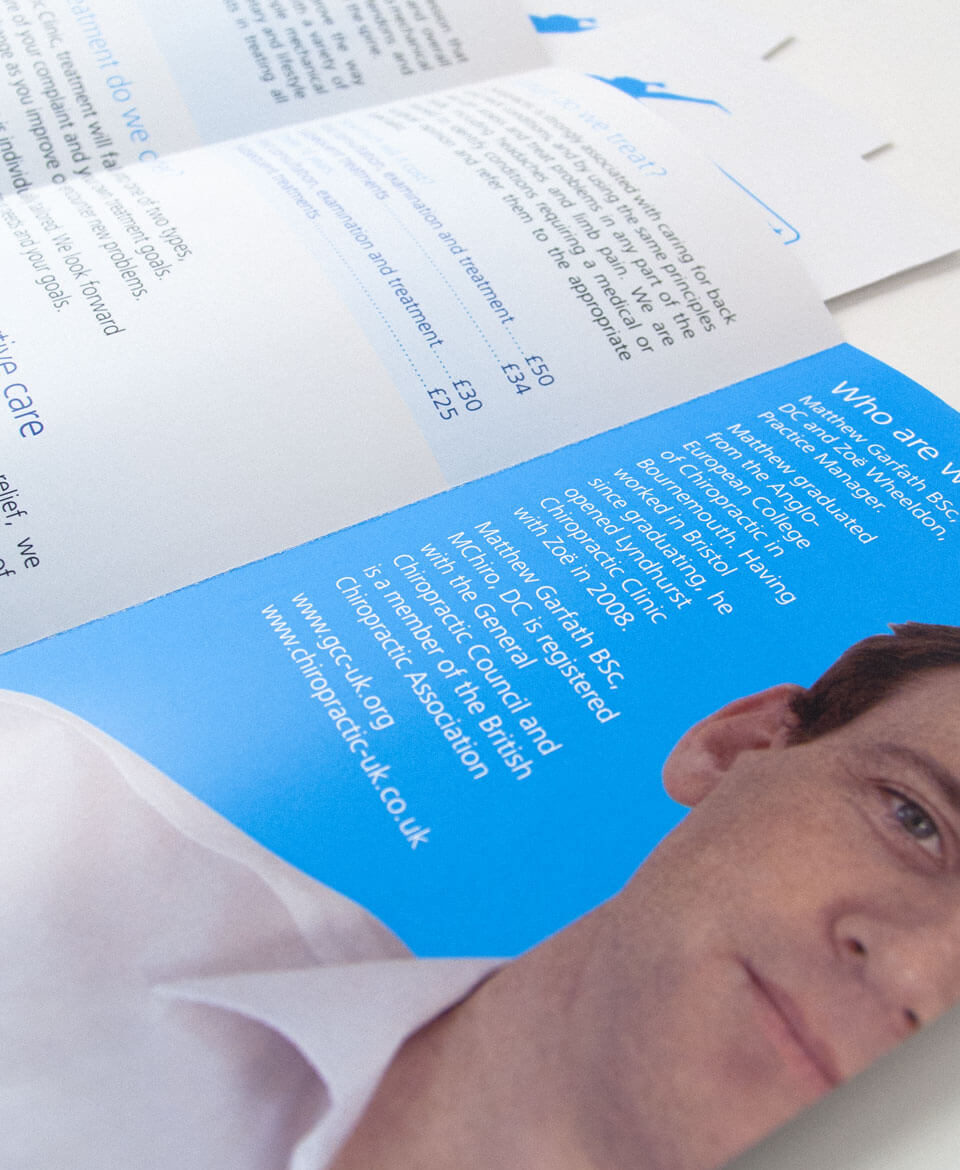 Lyndhurst Chiropractic Clinic leaflet design