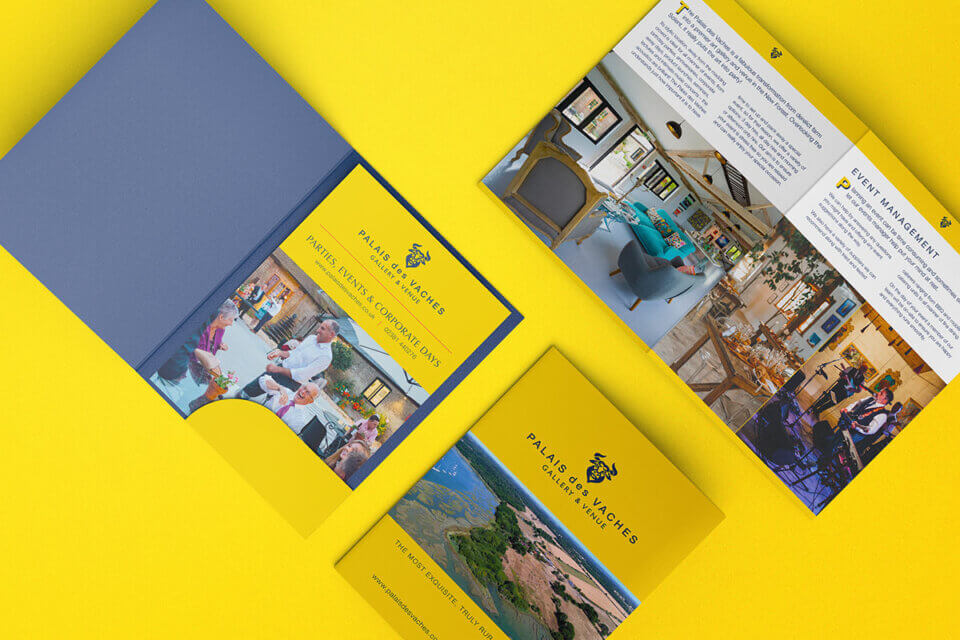 Palais des Vaches brochure design - folders and inserts
