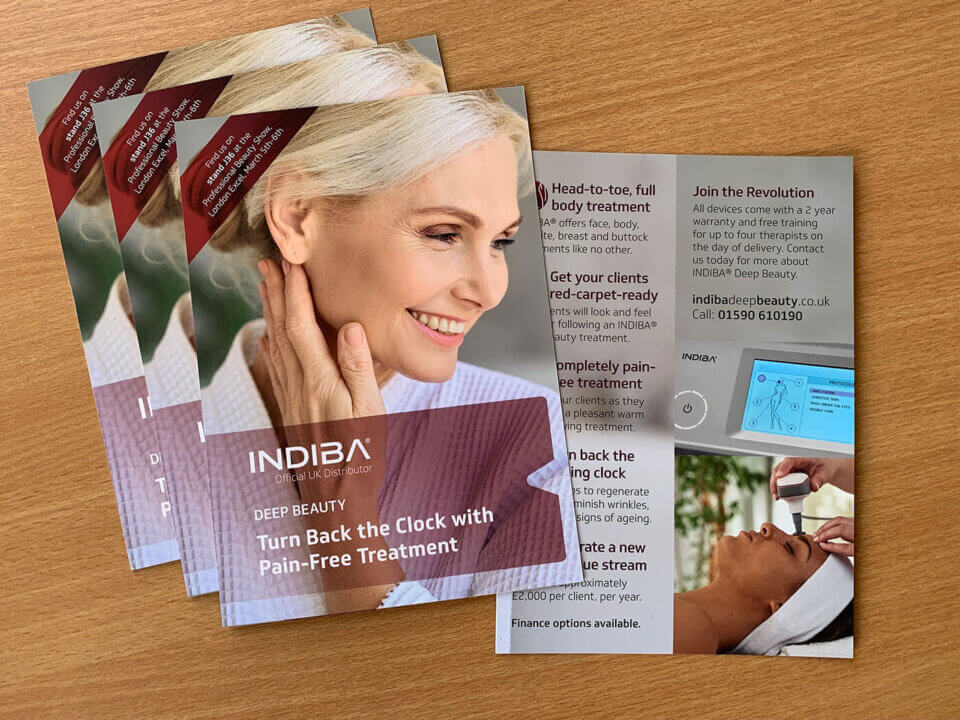 Indiba Deep Beauty UK leaflet design